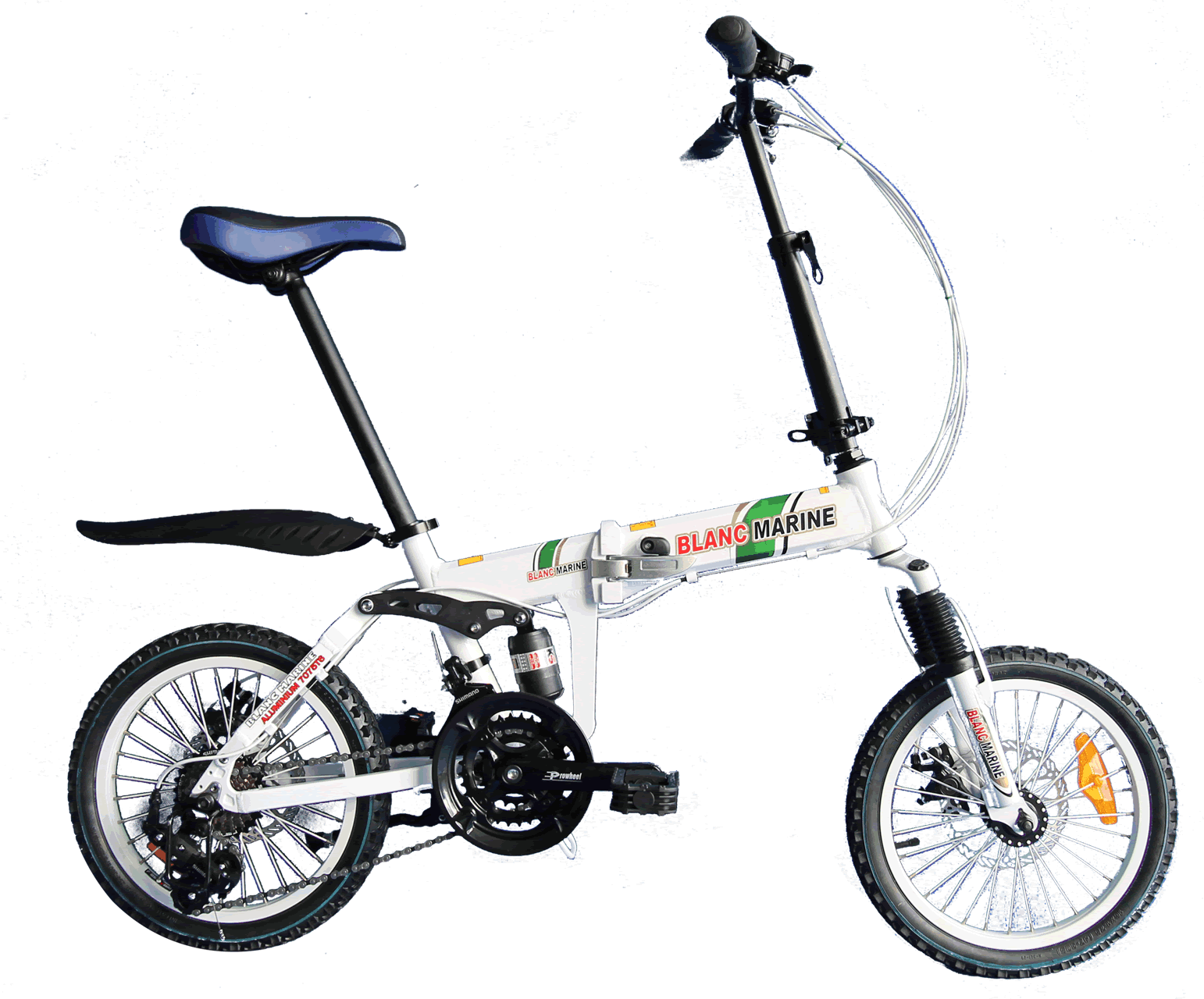 Blancmarine bicicleta plegable doble suspension y frenos de disco